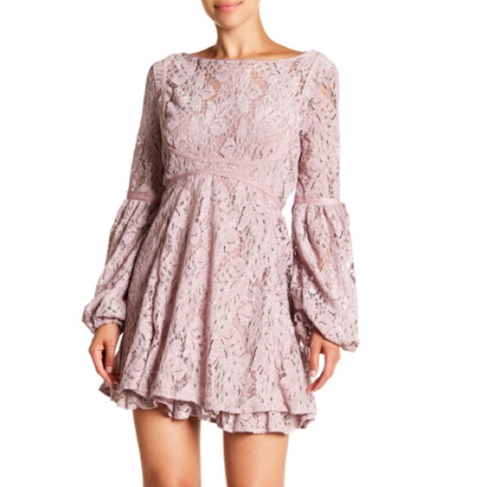 Free People Rubi Lace Lavender Mini Dress Size XS NEW